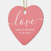 Liefde Aangepaste paren Roze Foto Ornament (Links)