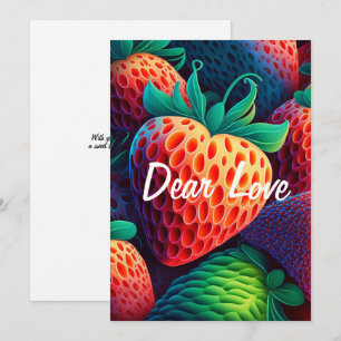 Liefde aardbeienkaart voor liefhebbers feestdagenkaart