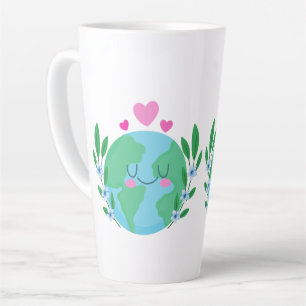 Liefde Aarde Glimlachend Latte Mok
