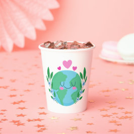 Liefde Aarde Glimlachend Papieren Bekers