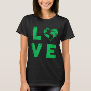 Liefde aarde planeet in nood milieutank voor t-shirt
