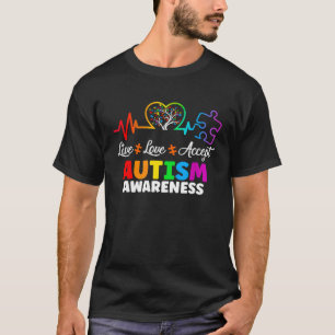 Liefde Accepteer Steun Autistische Autisme Bewustz T-shirt