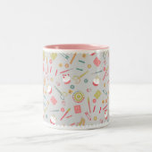 Liefde Accessoires grijs naaien Tweekleurige Koffiemok (Center)