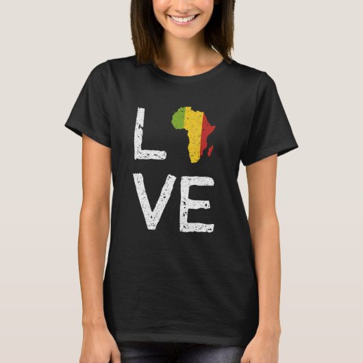 Liefde Afrika Zwarte Geschiedenis Maand Afro-Ameri T-shirt (Voorkant)