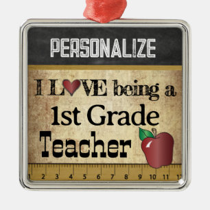 Liefde als eerste leerkracht VINTAGE Metalen Ornament