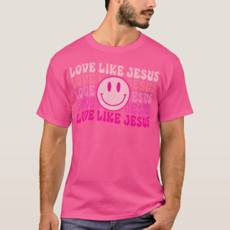 Liefde als Jesus Retro Groovy Christelijk Religiou T-shirt