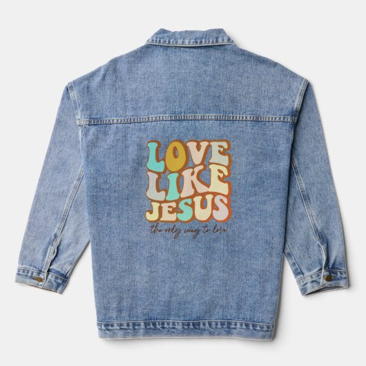 Liefde als Jezus Christelijk Denim Jacket (Achterkant)