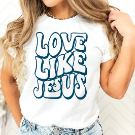 Liefde als Jezus Christelijke Retro T-shirt
