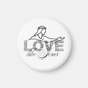 Liefde Als Jezus Christelijke Typografie Ontwerp Magneet