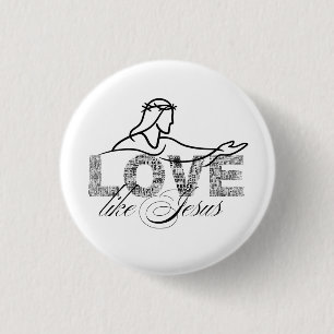 Liefde Als Jezus Christelijke Typografie Ontwerp Ronde Button 3,2 Cm