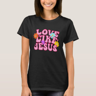 Liefde als Jezus Happy Face Preppy T-shirt