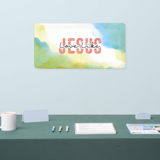 Liefde als Jezus Inspirerend Christelijke quote Spandoek (Beurs)