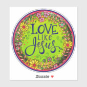 Liefde als Jezus inspirerende leuke bloemen inspir Sticker (Vel)