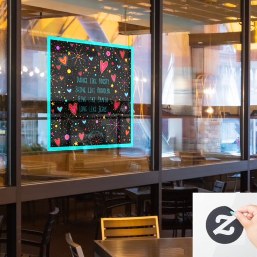 Liefde als Jezus! "Inspiron" Windows Cling Raamsticker (Restaurant Raam)