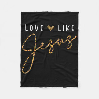 Liefde Als Jezus Luipaard Hart Christelijk Geloof Fleece Deken