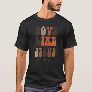 Liefde als Jezus positieve katholieke preppy Retro T-shirt