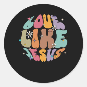 Liefde als Jezus religieuze God Christelijke woord Ronde Sticker
