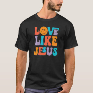 Liefde als Jezus Smile Face Aesthetische Trendy Cl T-shirt