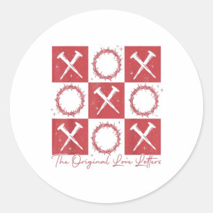 Liefde als Jezus Valentijnsdag Xoxo Christelijk ge Ronde Sticker