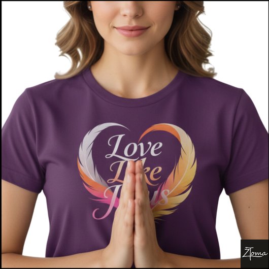 Liefde Als Jezus Veer Hart Script T-shirt