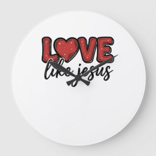 Liefde als Jezus Vintage Christelijk T-shirt ontwe Grote Klok