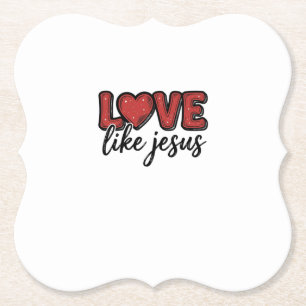 Liefde als Jezus Vintage Christelijk T-shirt ontwe Kartonnen Onderzetters