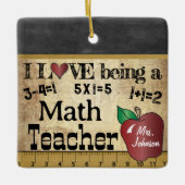 Liefde als leraar Wiskunde (Editable) Keramisch Ornament (Voorkant)