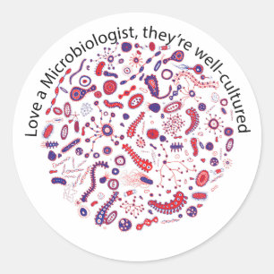 Liefde als microbioloog ronde sticker