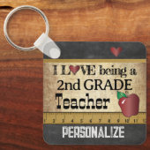 Liefde als tweede klas leraar sleutelhanger (Voorkant)