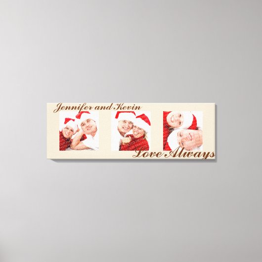 Liefde altijd aangepast driepych fototekencanvas canvas afdruk (Voorkant)