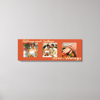 Liefde altijd aangepast driptyse foto rood canvas afdruk