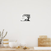 Liefde altijd doorgewinterde moonboom en deer Coup Poster (Keuken)