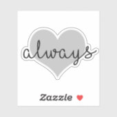 liefde altijd eenvoudig modern design zwart-wit ha sticker (Vel)