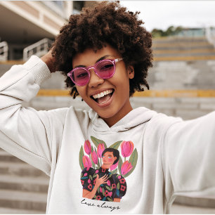 Liefde altijd vrouwen hart illustratie Valentijn Hoodie