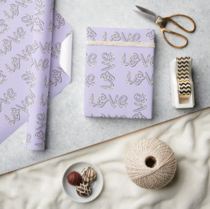 Liefde Amandelbloesems Op Lavendel Cadeaupapier