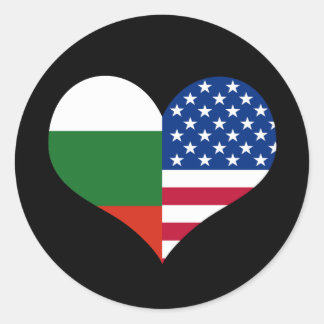 Liefde Amerikaans/USA en Bulgaarse Vlag Ronde Sticker