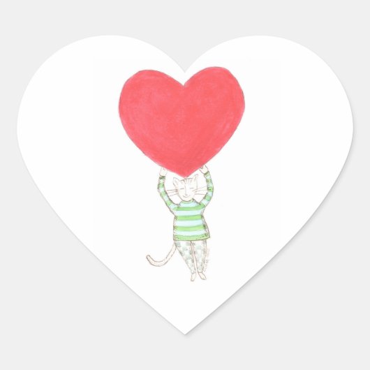 liefde, amour, amore hart sticker (Voorkant)