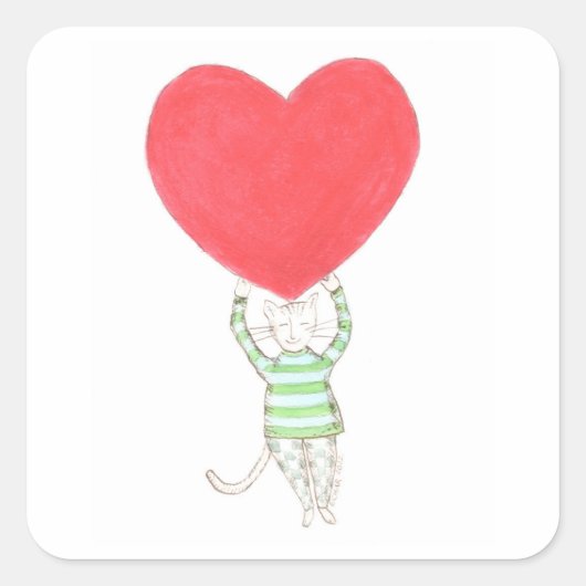 liefde, amour, amore vierkante sticker (Voorkant)