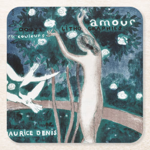 Liefde (Amour), Maurice Denis Vierkante Kartonnen Onderzetter