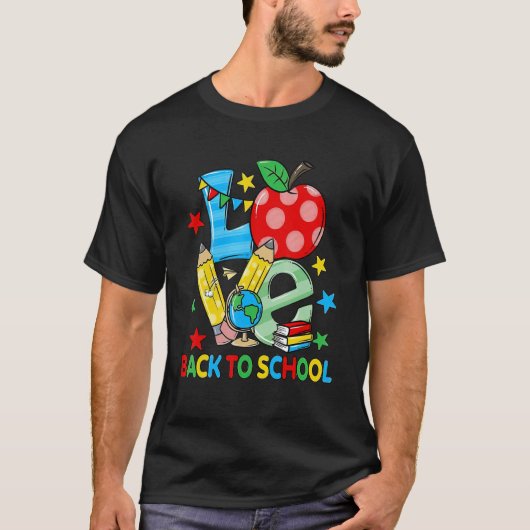 Liefde appels terug naar school leraar t-shirt (Voorkant)