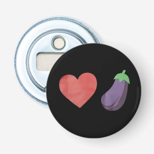 Liefde Aubergine Grappig Gay LGBTQ Pride Button Flesopener