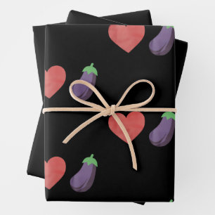 Liefde Aubergine Grappig Gay LGBTQ Pride Inpakpapier Vel