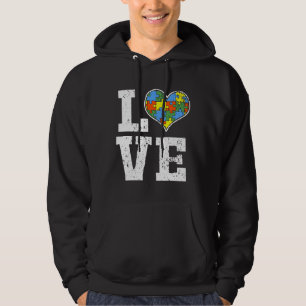 Liefde autisme bewustzijn voor kinderen papa Heart Hoodie