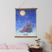 Liefde, Baby Hippo en haar moeder Hangend Wandkleed (Slaapkamer)