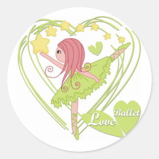 Liefde Ballet Tshirts en geschenken Ronde Sticker