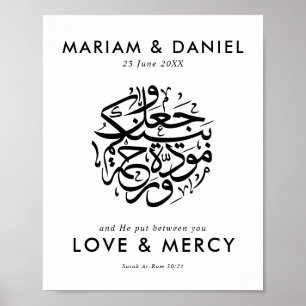 Liefde & Barmhartigheid Elegante Zwarte Moslim Bru Poster