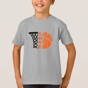 Liefde Basketbal Hoop en sinaasappel Ball T-shirt