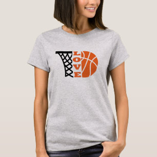 Liefde Basketbal Hoop en sinaasappel Ball T-shirt