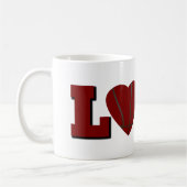 Liefde basketbal met rood hart koffiemok (Links)