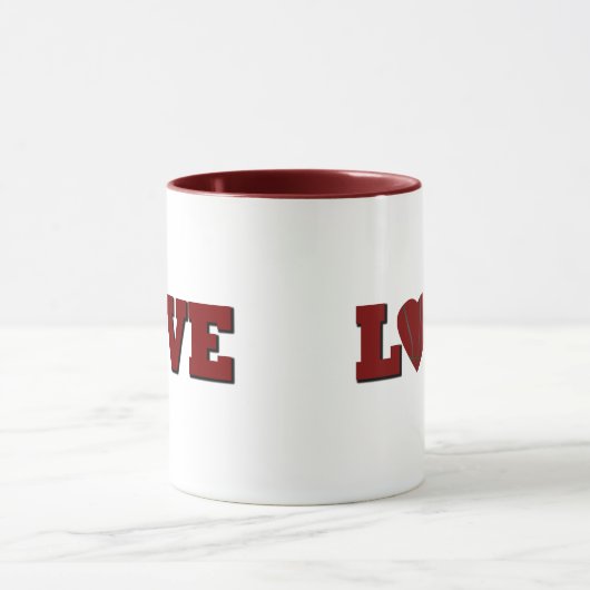 Liefde basketbal met rood hart mok (Midden)